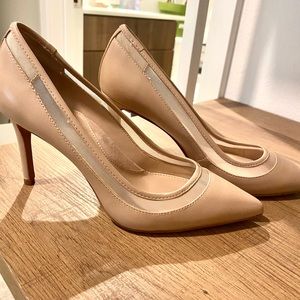 Madison 12 hour mesh pointed toe beige pumps